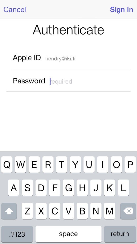 App Storeが機能していないApple ID