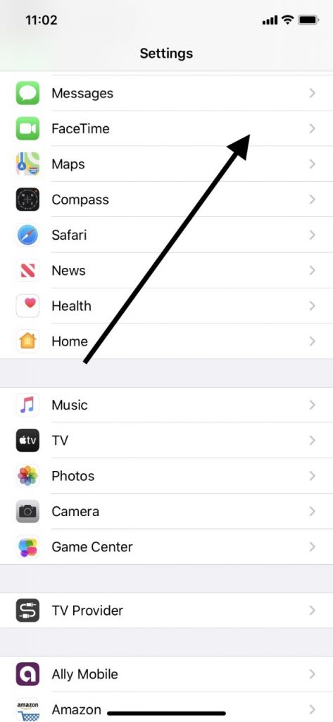 設定を介してFaceTimeを確認します
