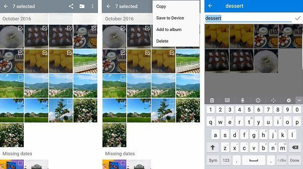 Dropboxのアルバムに写真を追加します