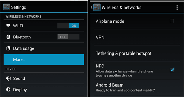 NFCで電話から電話にビデオを転送する方法