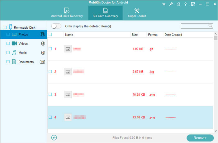 AndroidのMobikin Doctorでメモリカードのファイルを回復する