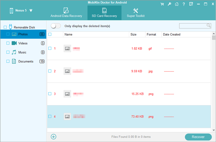 SDカードAndroidからDoctor for Androidから削除されたファイルを回復する