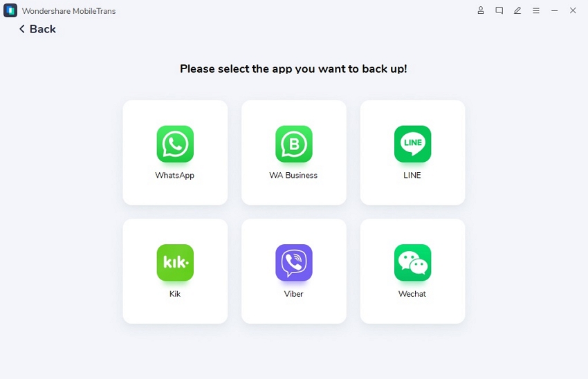 MobileTrans経由のバックアップラインチャット