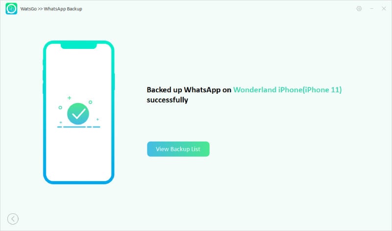 Watsgo Guide -iPhone WhatsAppをバックアップしました