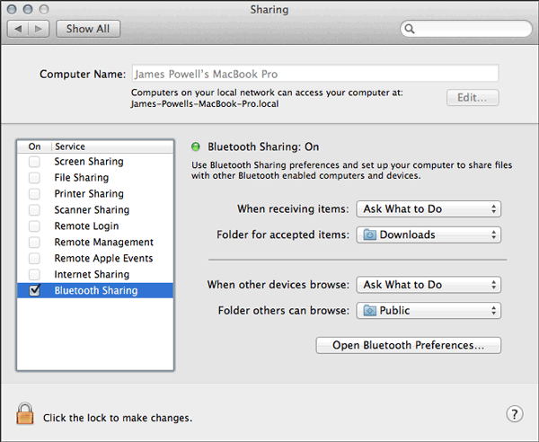 BluetoothでMacからAndroidに画像を転送する方法