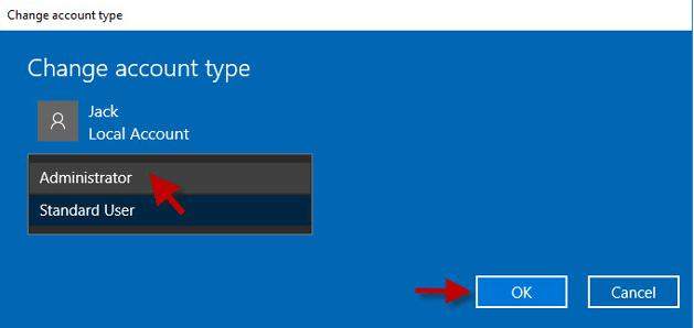 Windows 10にローカル管理アカウントを作成します
