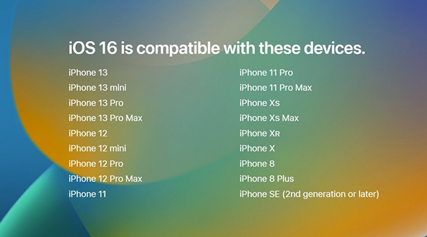 互換性のあるiPhoneバージョンiOS 16