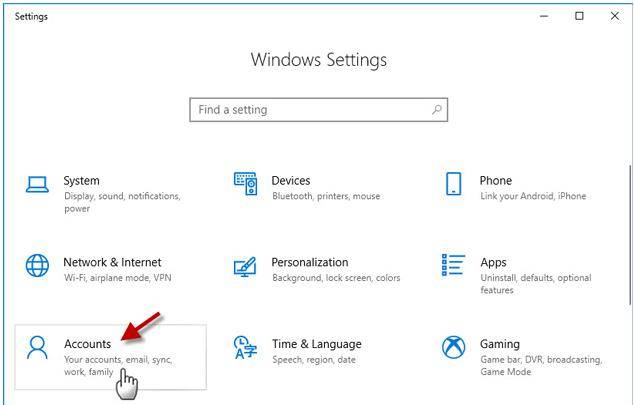Windows 10でローカルアカウントを作成します