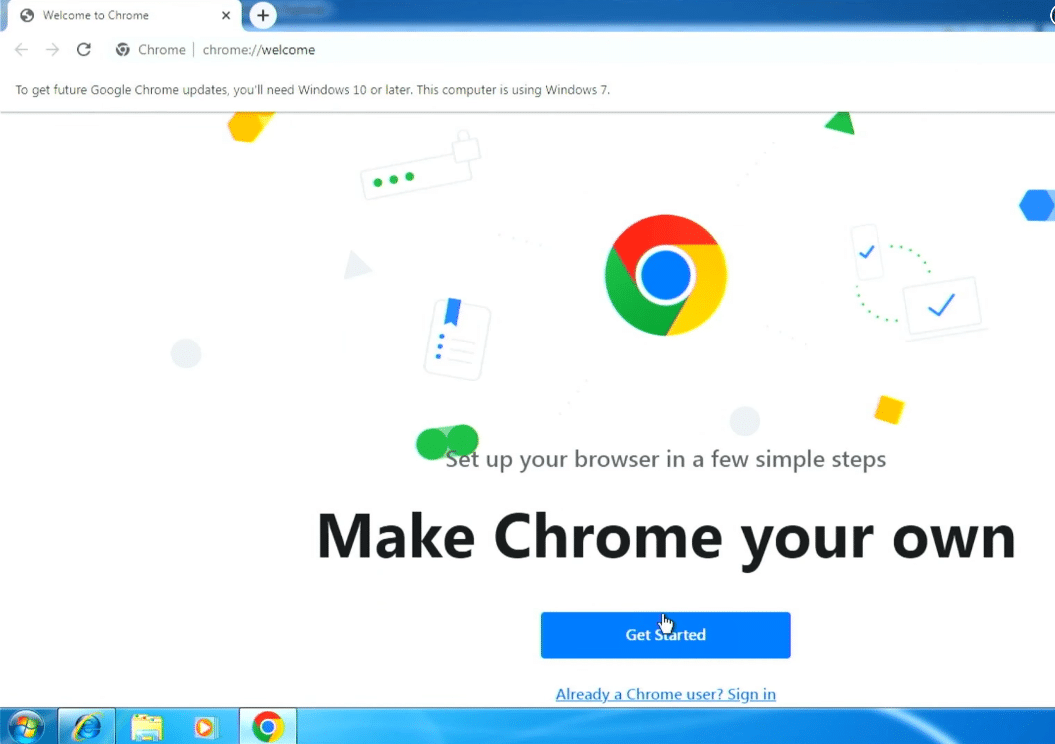 Windows 7のデフォルトブラウザとしてChromeを設定します