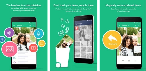 ダンプスターのようなAndroid用のビデオ回復アプリ