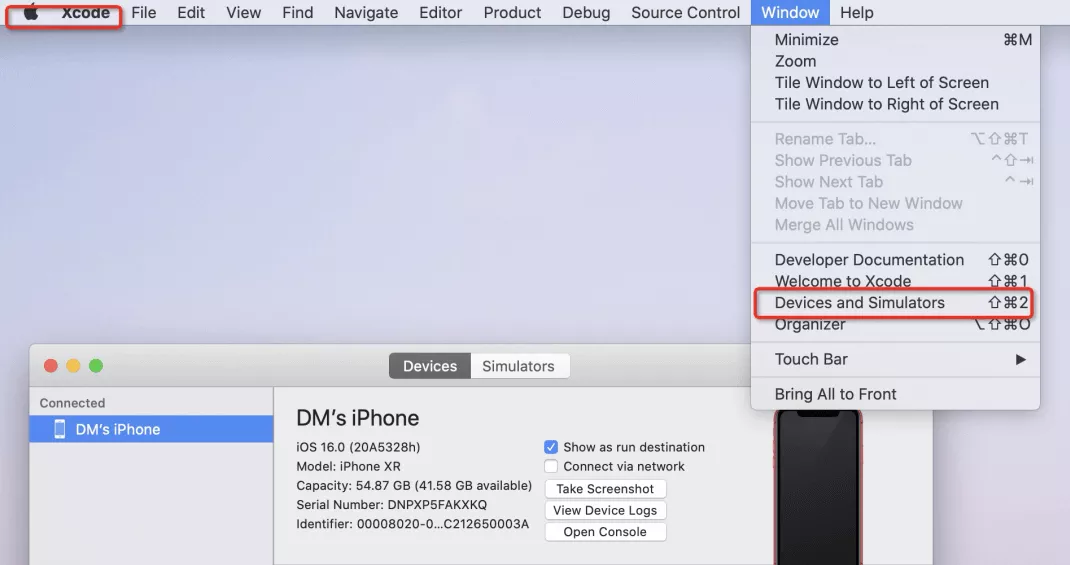 Xcodeを使用してiPhone開発者モードを有効にします