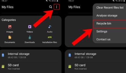 Mobil Files Managerでビンをリサイクルします