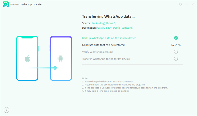 Watsgo Guide- WhatsAppバックアップを生成します