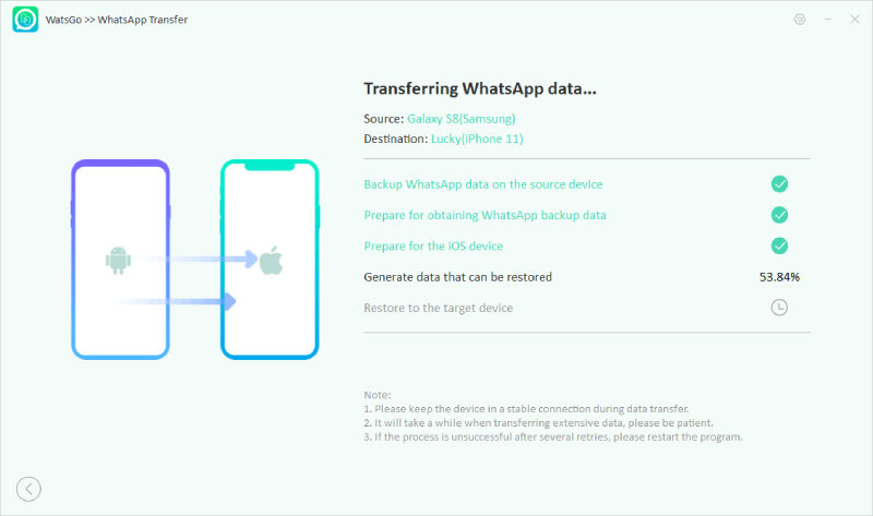 Watsgo Guied -WhatsAppバックアップを生成します