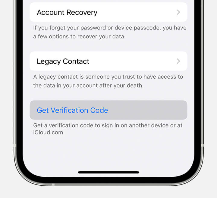 Appleから確認コードを取得します
