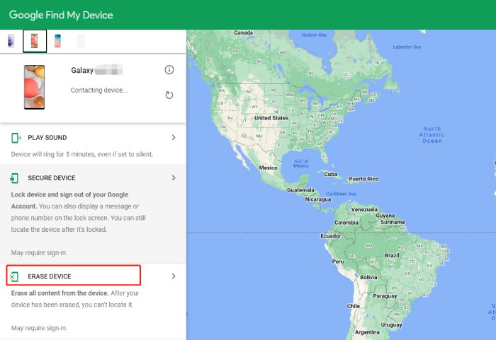 Factory GoogleでロックされているAndroid電話をリセットしてください私のデバイスを見つけます