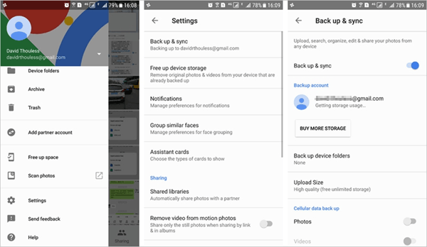 AndroidタブレットをGoogleフォトにバックアップする方法