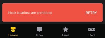 Grindr Mockの場所が機能していません