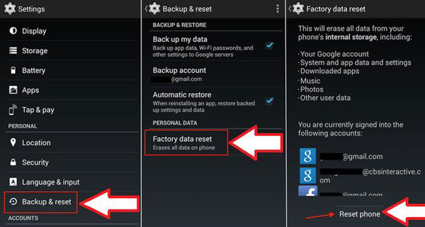 Factoryリセット電話はAndroidから失敗したメッセージの送信を修正します