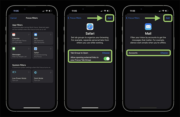 iOS 16新しいフォーカスフィルターとフォーカスモード