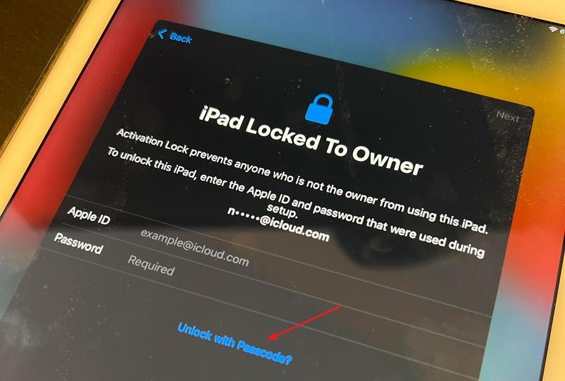 PassCodeを使用して所有者にロックされたiPadをバイパスします