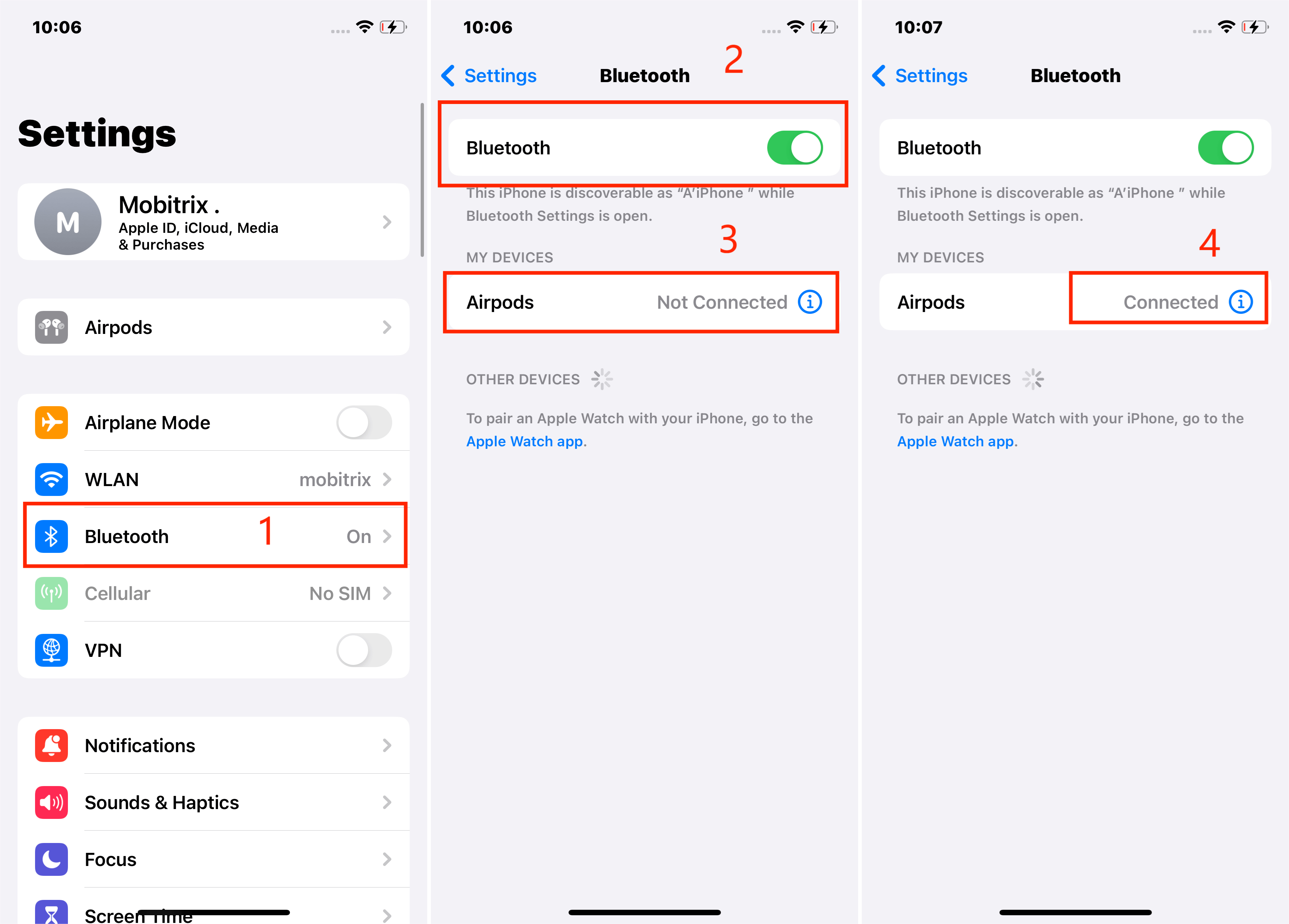 iPhone設定Bluetooth Powerbeatsワイヤレスが接続されています