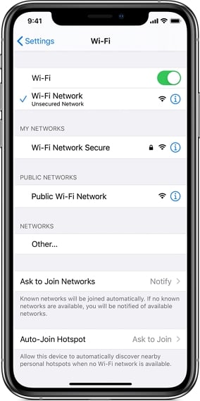 iPhoneの更新をチェックできない削除/Wi-Fiネットワークを忘れてから再接続