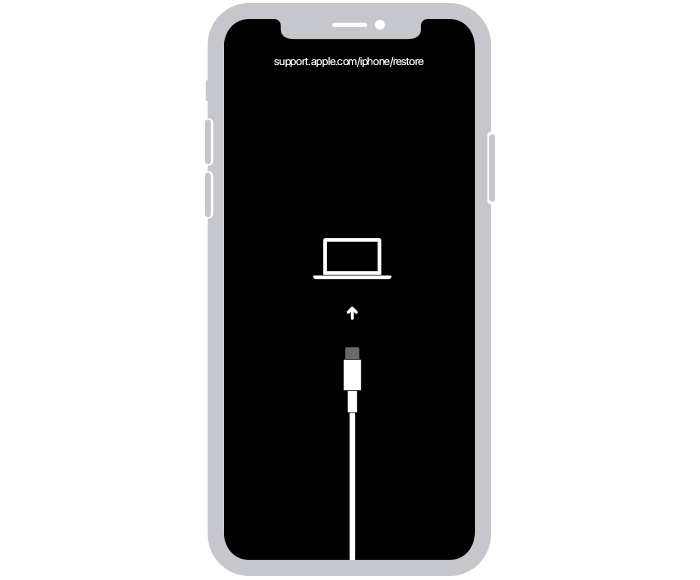 リカバリモードのiPhone