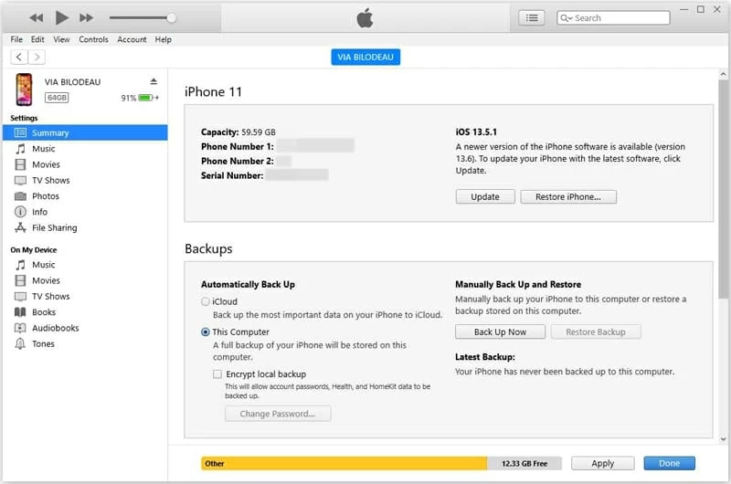iPhoneからコンピューターへのリマインダーをエクスポートします