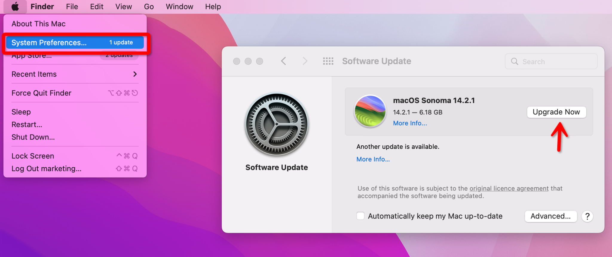  MACシステム設定ソフトウェアの更新アップグレード今すぐアップグレードしてください