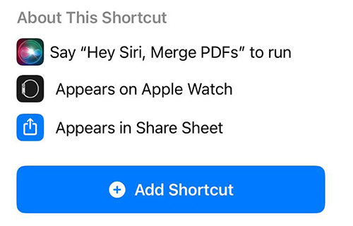 ショートカットを介してiPhone上のPDFファイルを結合する方法