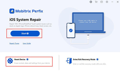 Mobitrix Perfixの開始とリセットデバイス