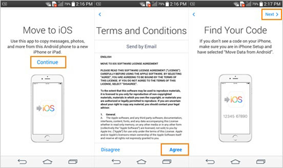 AndroidファイルをiOSに移動します