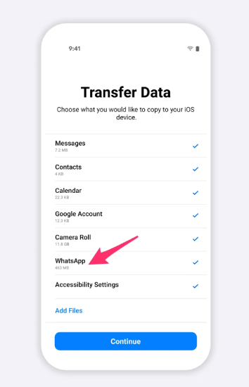 whatsappをAndroidからiPhoneに移動してiOSに移動する