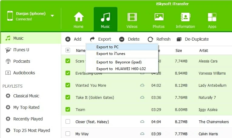iPhone XS MaxからWindows7に曲を入手する方法