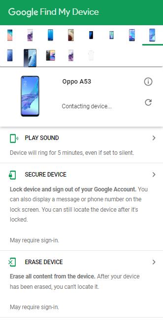 Google AndroidデバイスマネージャーとハードリセットOPPO