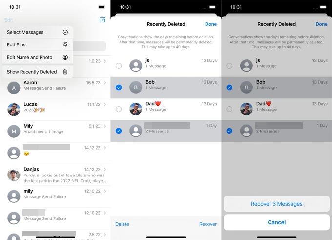 iCloudからiPhoneに古いimessageとテキストメッセージを転送する
