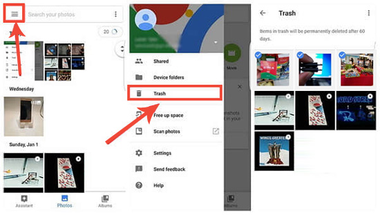 Googleフォトから写真を回復します