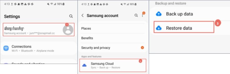 Mobil Samsung Cloudのリサイクルビン