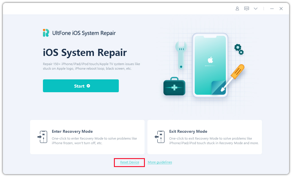 Ultfone iOSシステムの修理を使用して、ロックされたiPadのロックを解除します