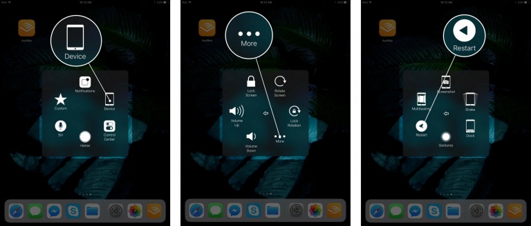 ASSISTIVETOUCHボリュームiPadを調整します