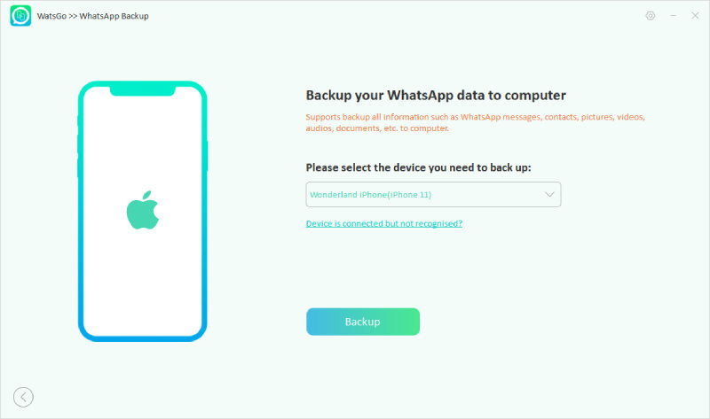 Watsgo Guide-バックアップからiPhoneを選択します