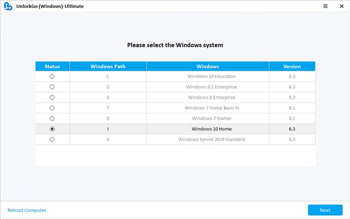 Windowsバージョンを選択します