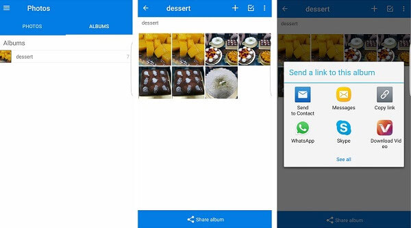 Dropboxアルバムを共有します
