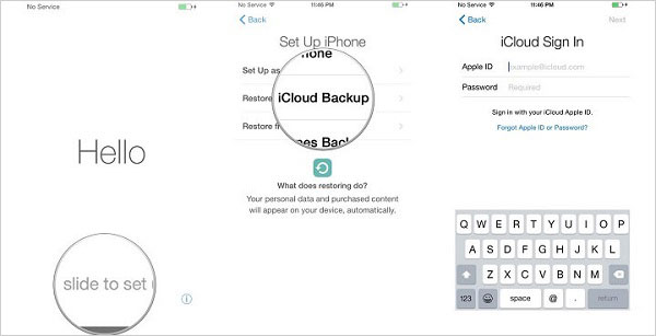 iCloudにログインします