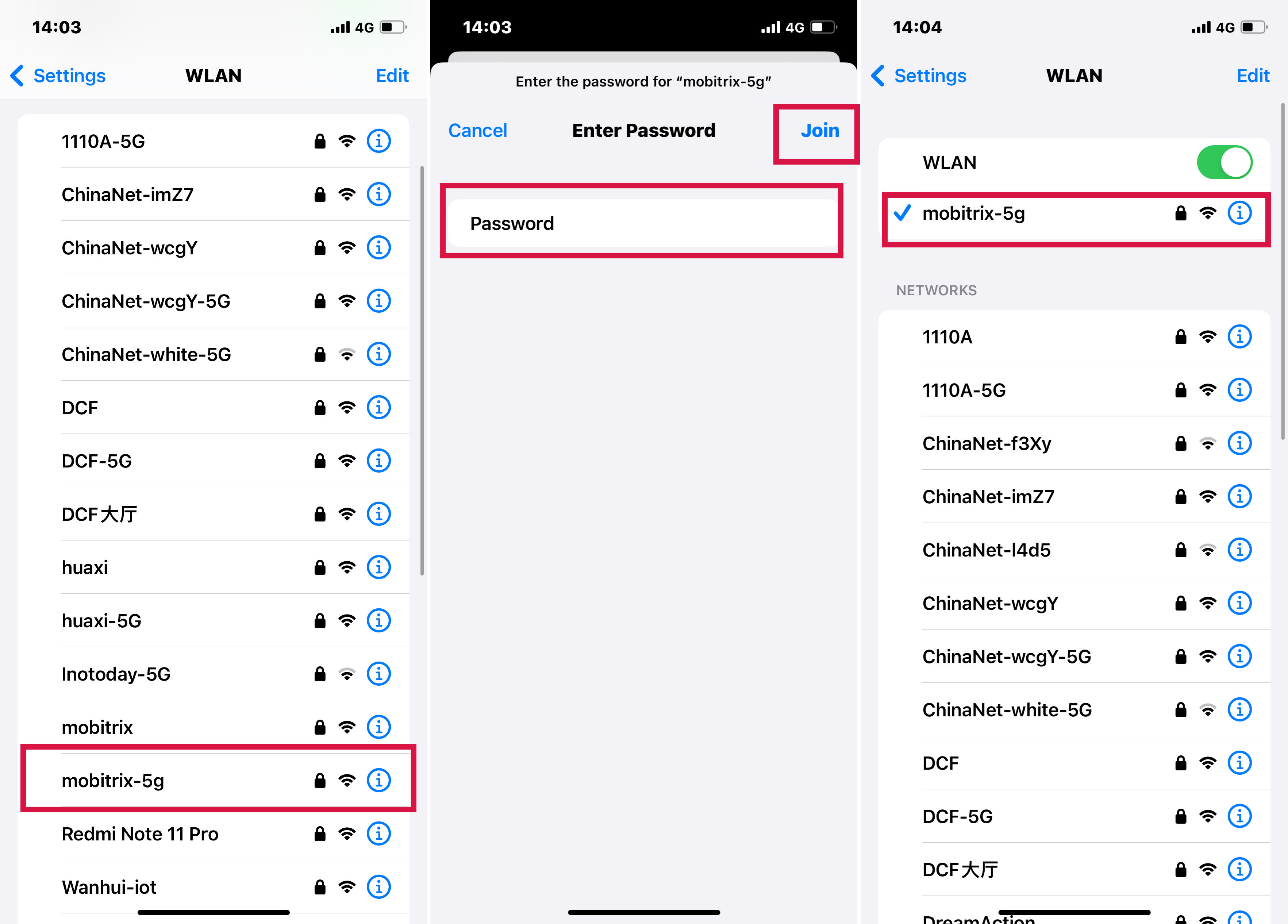 iPhone設定を介してWi-Fiネットワークに接続する手順
