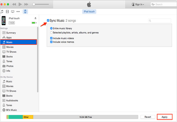 iTunesをiPodに形成する方法