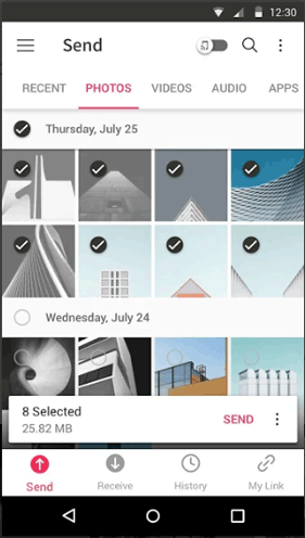 Sendどこにでもセットアップした後、AndroidからiPhoneにデータを移動します