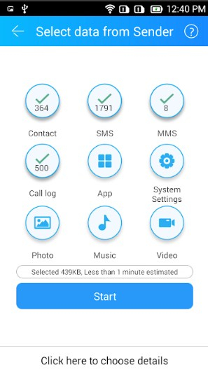 Cloneitを使用してAndroidからMotorolaにデータを転送します