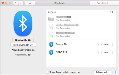 MacでBluetoothを有効にします